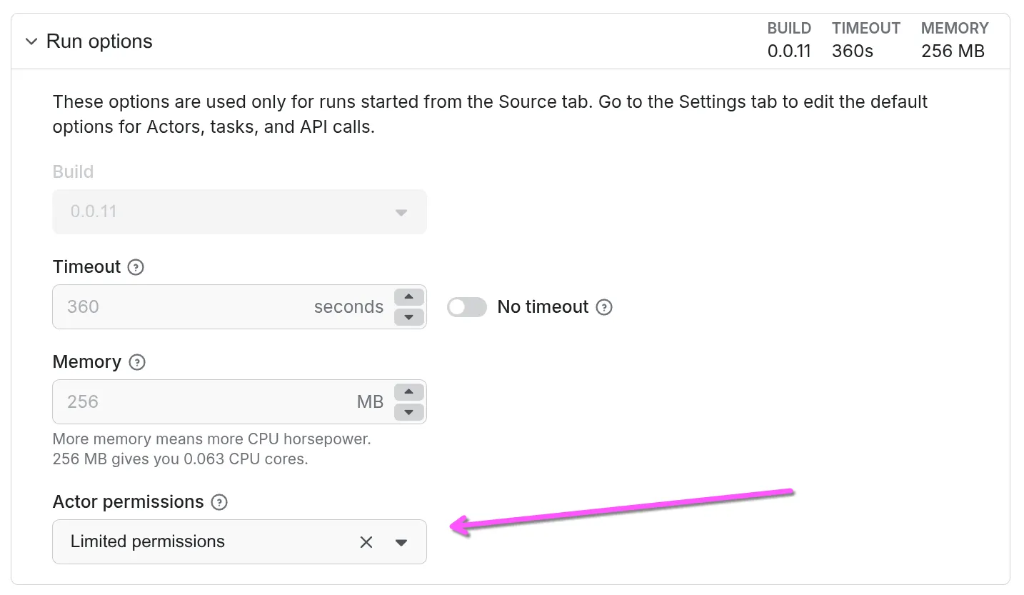 Forcing Actor permissions for a single run.