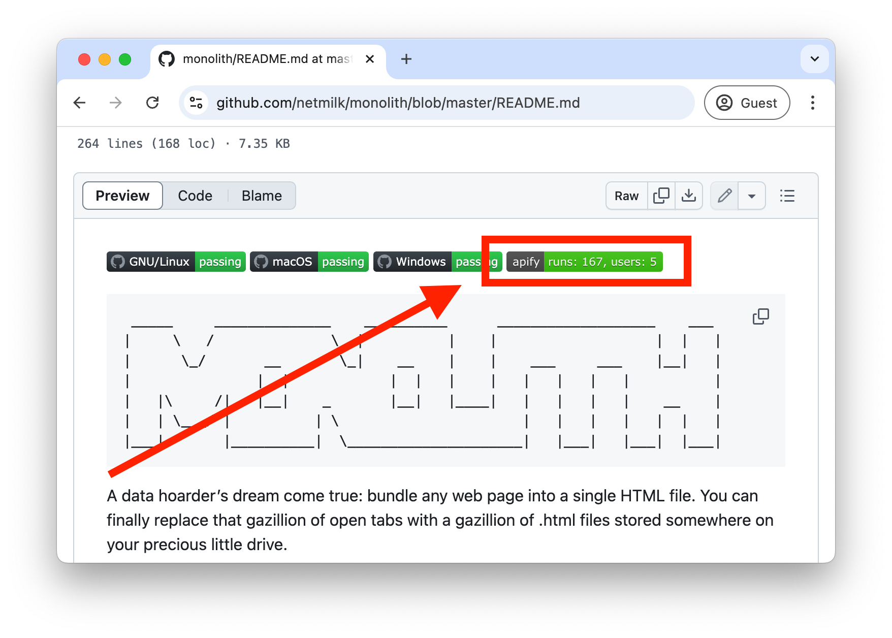 Actor badge in GitHub README